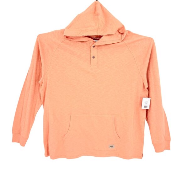 Wrangler Men's Pullover Orange Lightweight Hoodie Size 2XL Regular Fit NWT - Picture 1 of 11